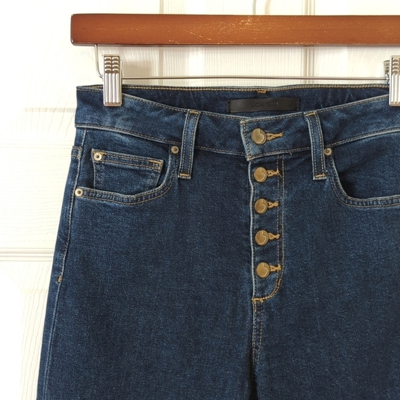 Joe's Jeans The Callie Dark Wash High Rise Cropped Boot Cut Button Fly Jeans 25 - Picture 11 of 14